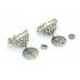 Temple Jhumki Earrings Handmade 925 Sterling Silver Ganesha Zircon & Pearl Stone